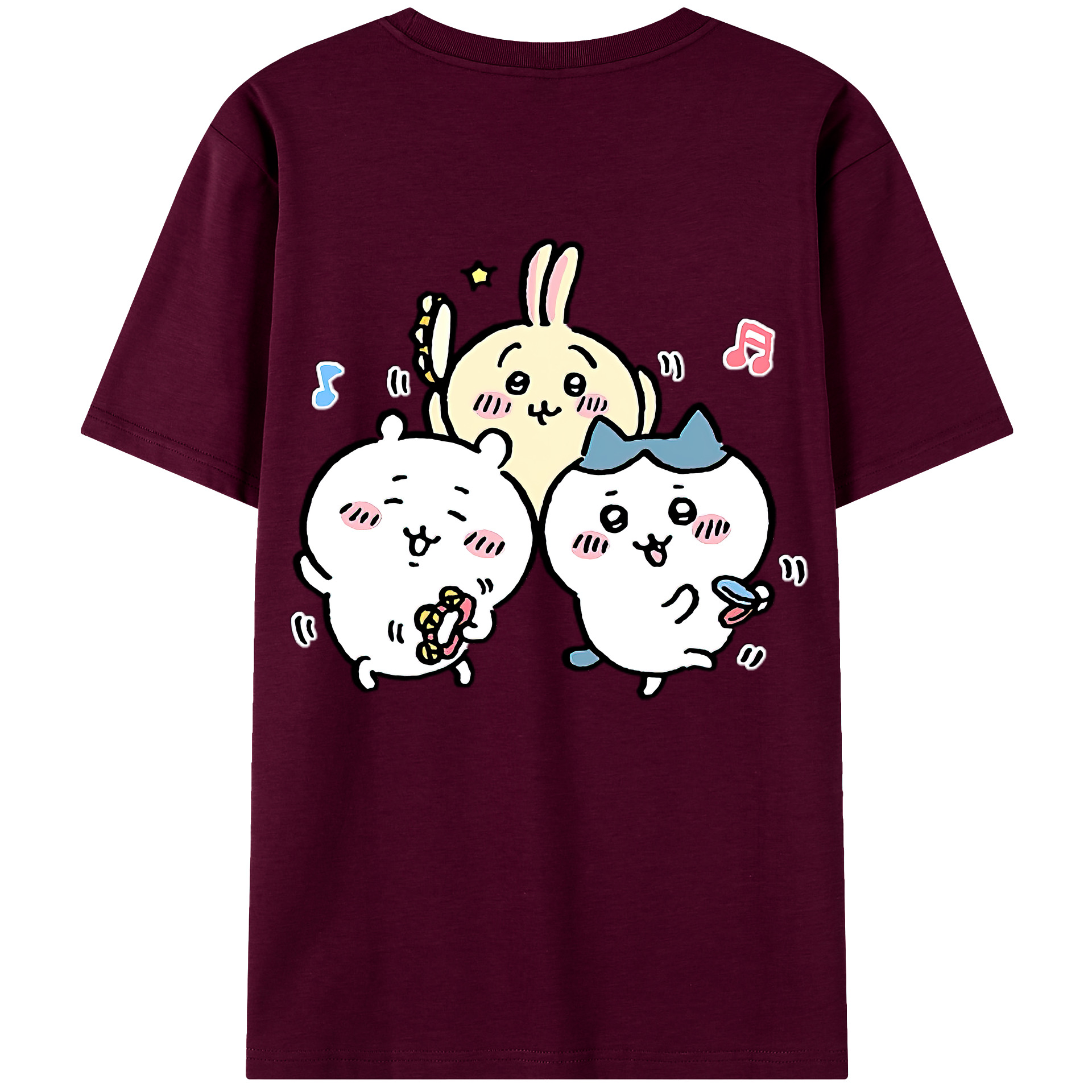 （画像用） ちいかわ ハチワレ Chii-kawa hachiware レディース半袖Tシャツ(バックプリント)